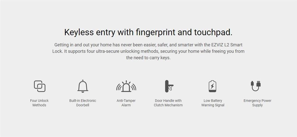 EZVIZ L2S - Smart Fingerprint Doorlock