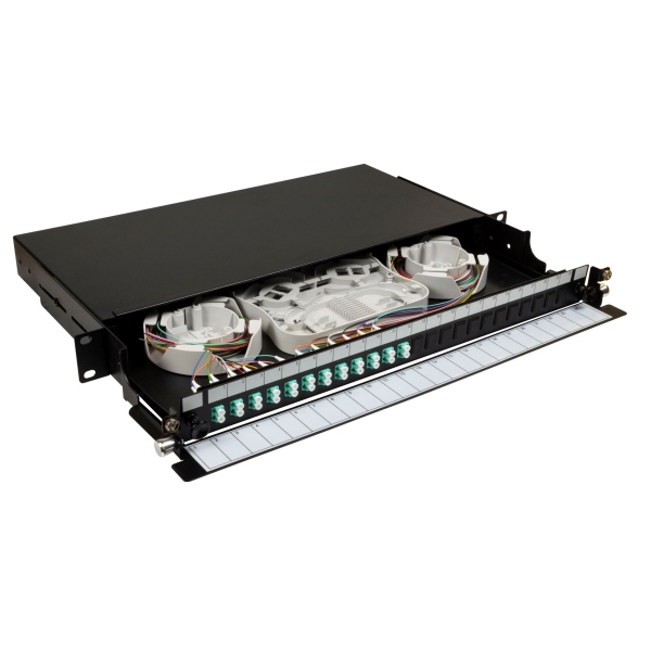 19' 1U Fibre Tray 24C LC MMFULLY LOADED w 24x LC Elite OM4