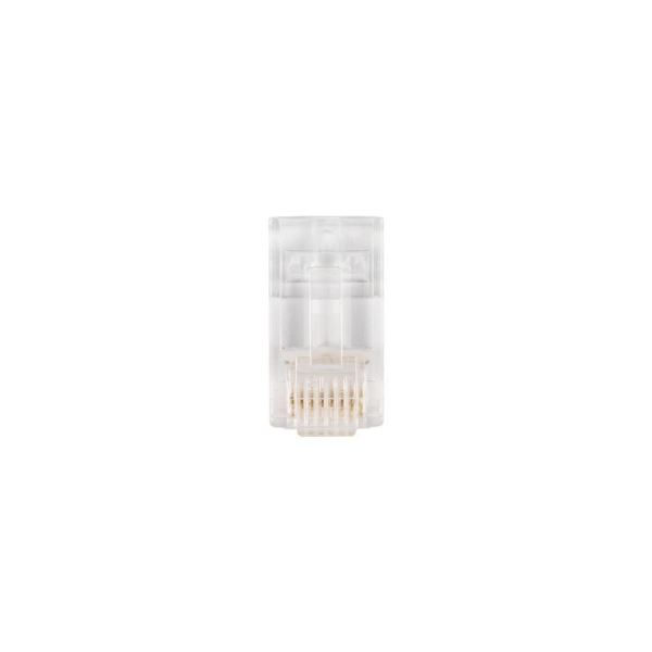 Cat6/6A UTP Push Through Plug. 3 Prong 50 u" 100pc Pack.