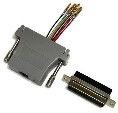 Picture of DYNAMIX DB25 Female to RJ45 Adaptor (8 Wire). Colour Black.