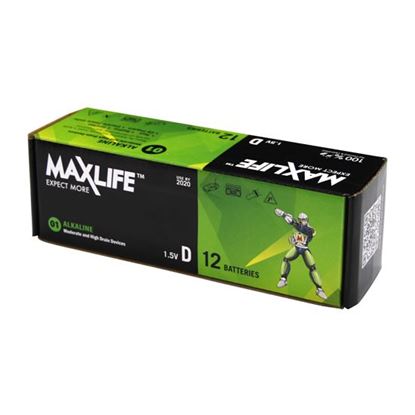 Picture of MAXLIFE D Alkaline Battery 12 Batteries Per  Pack