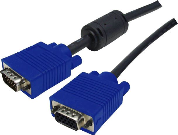 2M VESA DDC VGA Ext Cable Molded. HDDB15 M/F Coaxial Shielded