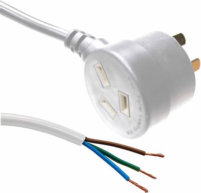 Picture of DYNAMIX 3M 3-Pin Tapon Plug to Bare End, 3 Core 1mm Cable, White