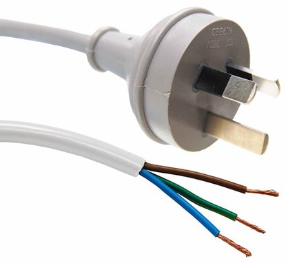 Picture of DYNAMIX 3M 3-Pin Plug to Bare End, 3 Core 0.75mm Cable, White