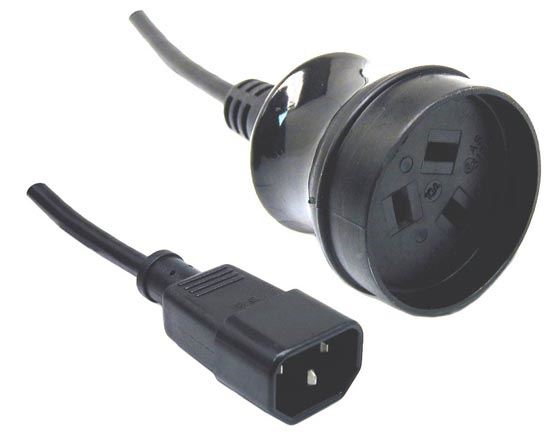 2M 3 Pin Socket to IEC Male
