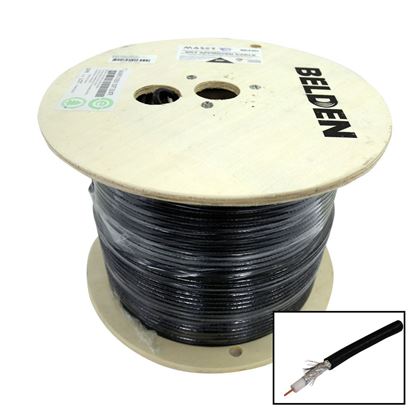 Picture of 305m Roll RG6 Shielded Cable Black. 75ohm. 18AWG solid Core