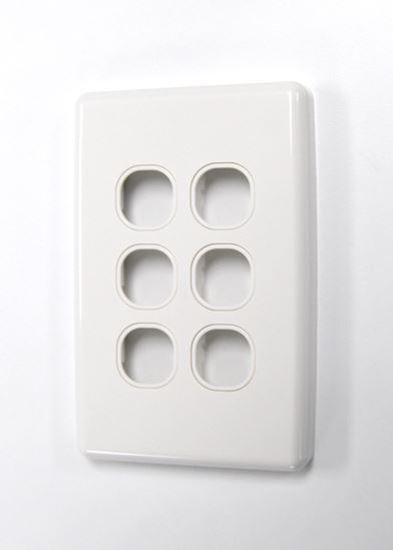 Picture of AMDEX Switch Plate ONLY. 6 Gang WPC Series Wall Face Full Cover