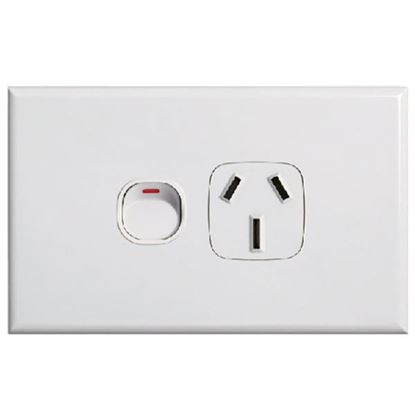 Picture of TRADESAVE Slim 10A Single Horizontal Power Point. Removable