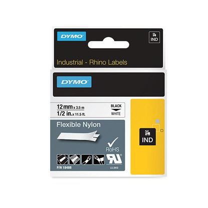 Picture of DYMO Genuine Rhino Industrial Flexible Nylon Labels. 12mm x 3.5m.