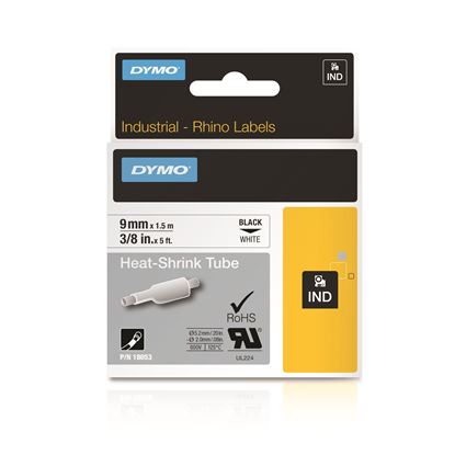 Picture of DYMO Genuine Rhino Industrial Labels- Heat  Shrink Tube 9mm Black