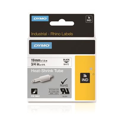 Picture of DYMO Genuine Rhino Industrial Labels-Heat Shrink Tube 19mm Black