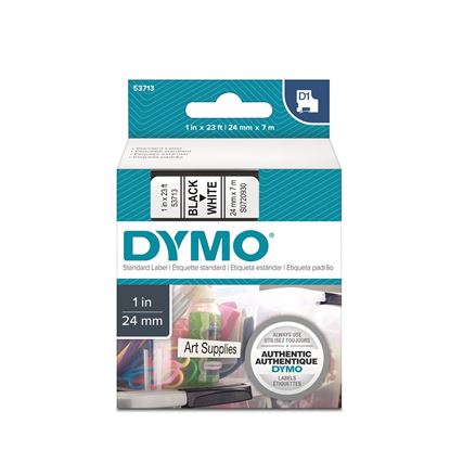 Picture of DYMO Genuine D1 Label Cassette Tape 24mm x 7M, Black on White