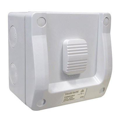 Picture of TRADESAVE 1 Gang Weatherproof Switch, 15A, IP66, Grey heavy duty