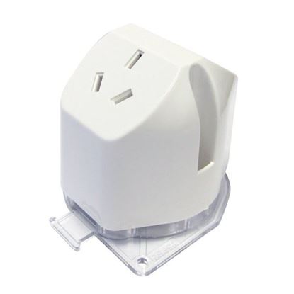 Picture of TRADESAVE Double Plug Base Socket. (4 TERMINALS). Bright white. Heat