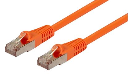 Picture of DYNAMIX 0.75m Cat6A S/FTP Orange Slimline Shielded 10G Patch Lead.