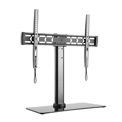 Picture of BRATECK 32'-55' TV Desk Stand with Glass Base. Height Adjustable with