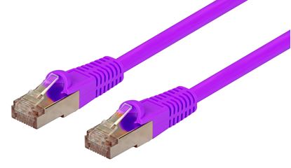 Picture of DYNAMIX 1m Cat6A S/FTP Purple Slimline Shielded 10G Patch Lead.