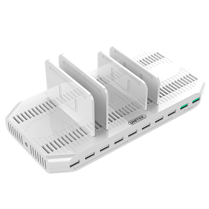 Picture of UNITEK 10 Port USB Smart Charging Station (8 Port 2.4A USB-A + 2x