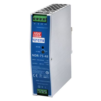 Picture of CTS 48V/75W DIN Rail Mount Power Supply. With Short circuit,