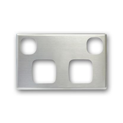 Picture of TRADESAVE Powerpoint Cover Plate Double, Silver Aluminium.