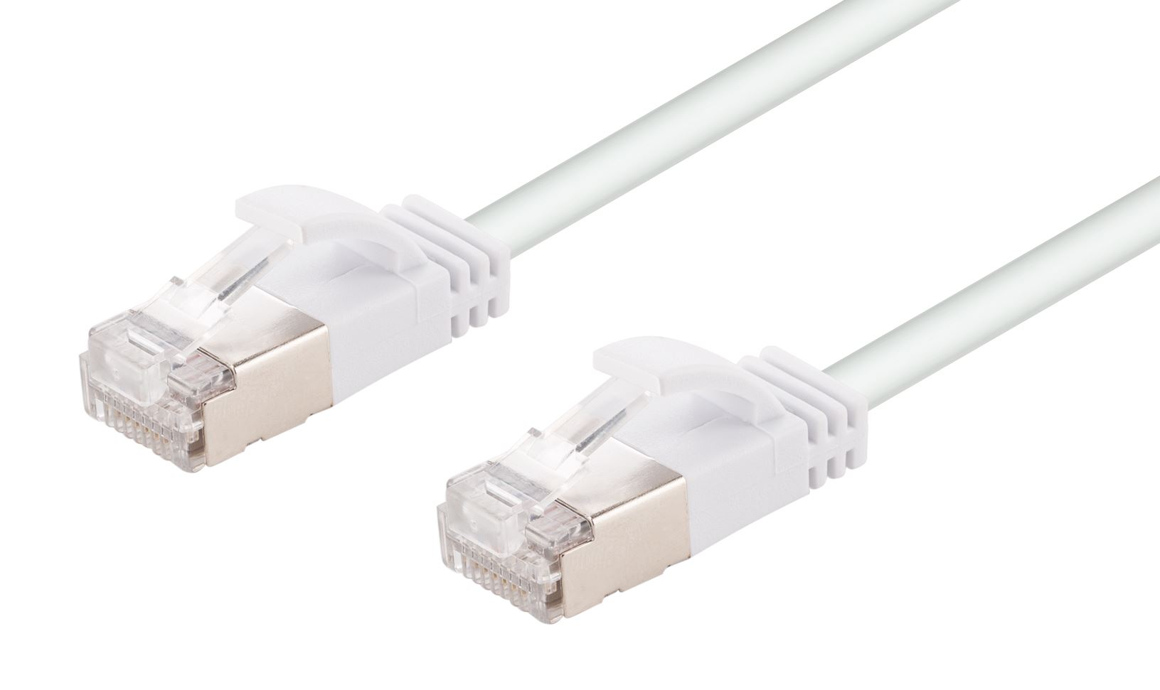 0.25m Cat6A S/FTP White Ultra-Slim Shielded 10G Patch Lead