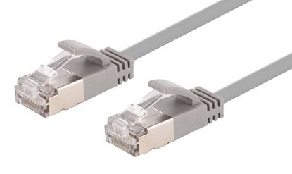 Picture of DYNAMIX 0.75m Cat6A S/FTP Grey Ultra-Slim Shielded 10G Patch Lead