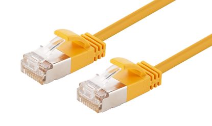 Picture of DYNAMIX 1.25m Cat6A S/FTP Yellow Ultra-Slim Shielded 10G Patch Lead