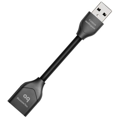 Picture of AUDIOQUEST Dragontail USB A 2.0 extender. Female USB A to male A
