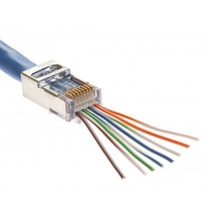 Picture of PLATINUM TOOLS Cat5e/6 Shielded EZ-RJ45 Plug with Internal Ground.