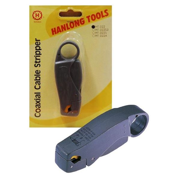 Picture of HANLONG 3x blade Coaxial Cable Stripper. RG58/59/6 connectors.