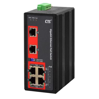 Picture of CTC UNION 6 Port Gigabit Unmanaged PoE Switch.  -40C~+75C.