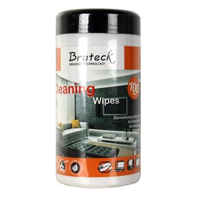 Picture of BRATECK 100pc LCD Cleaning Wipes. Dermatologically safe, Alcohol
