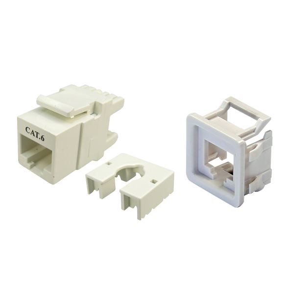 Cat6 180 Unshielded Keystone Jack with Keystone to PDL600 Series. Compatible Modular Clip. Colour White