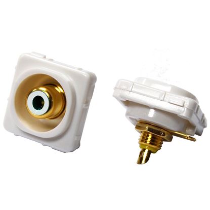 Picture of AMDEX White RCA to Solder Connector . Gold Plated