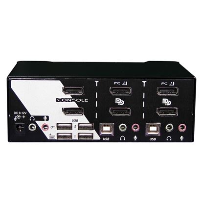 Picture of REXTRON 2 Port Dual DisplayPort USB KVM Switch with Audio. Dual