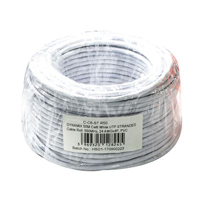 Picture of DYNAMIX 50m Cat6 Beige UTP STRANDED Cable Roll, 250MHz, 24AWGx4P, PVC