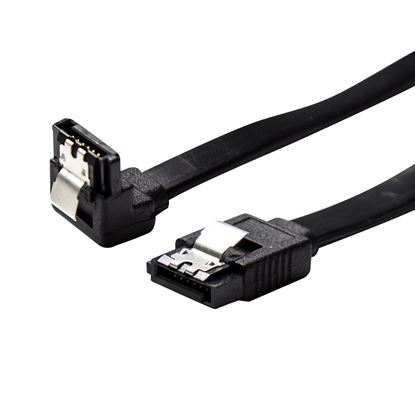Picture of DYNAMIX 1m Right Angled SATA 6Gbs Data Cable with Latch. Black Colour