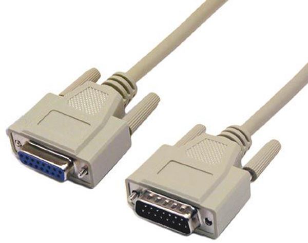 Picture of DYNAMIX 2m Joystick AUI Extension Cable. DB15 M/F