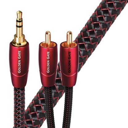 Picture of AUDIOQUEST Golden Gate 1M 3.5mm to 2 RCA. Solid perf surface copper