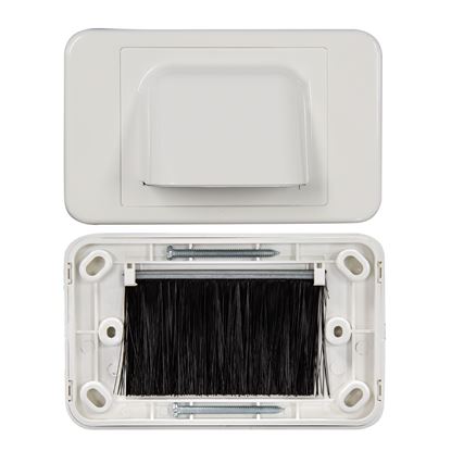Picture of DYNAMIX AV Bull Nose Brush Plate. 2 Piece. White Colour.