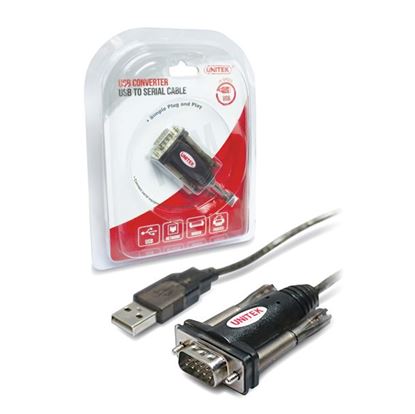 Picture of UNITEK 1.5m USB-A  to Serial DB9 RS232 Cable. Windows 10 Compatible.
