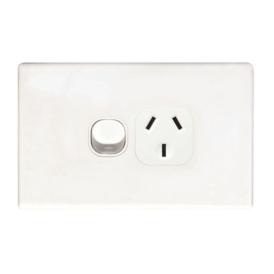 Picture of TRADESAVE Single 15A Horizontal Power Point. Removable
