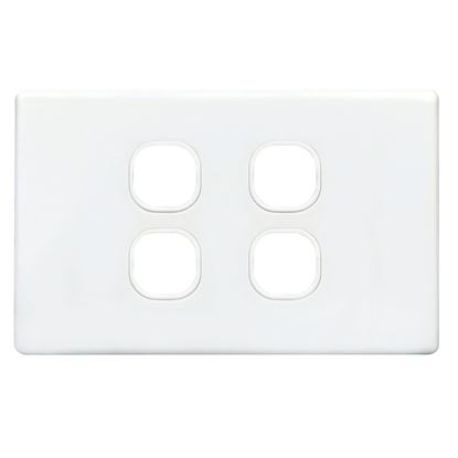 Picture of TRADESAVE Switch Plate ONLY. 4 Gang Accepts all Tradesave Mechanisms.