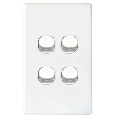 Picture of TRADESAVE 16A 2-Way Vertical 4 Gang Switch. Moulded in Flame Resistant