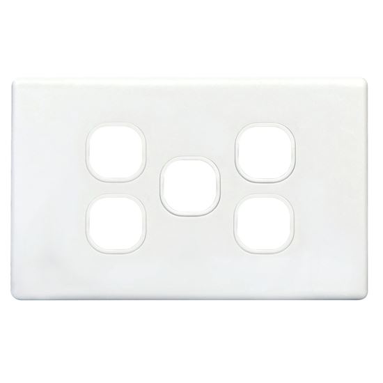 Picture of TRADESAVE Switch Plate ONLY. 5 Gang Accepts all Tradesave Mechanisms.