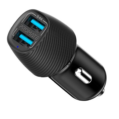 Picture of PROMATE 3.4A Dual Port USB Car Charger. Charge 2 Devices at the