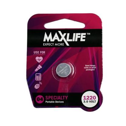 Picture of MAXLIFE CR1220 Lithium Button Cell Battery. 1Pk.
