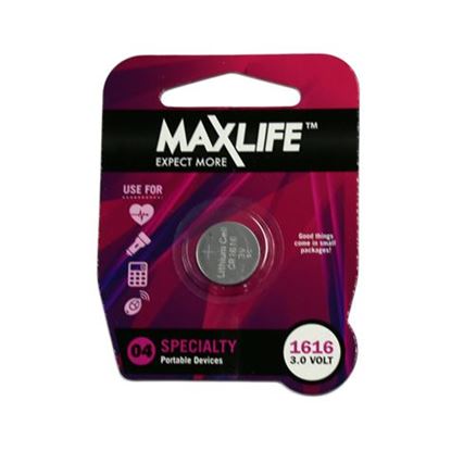 Picture of MAXLIFE CR1616 Lithium Button Cell Battery. 1Pk.