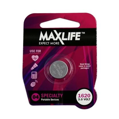Picture of MAXLIFE CR1620 Lithium Button Cell Battery. 1Pk.