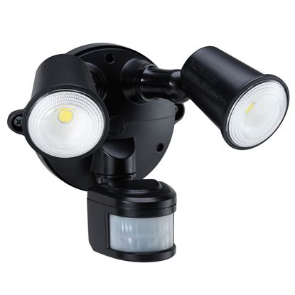 Picture of HOUSEWATCH 10W Twin LED Spotlight with Motion Sensor. IP54.